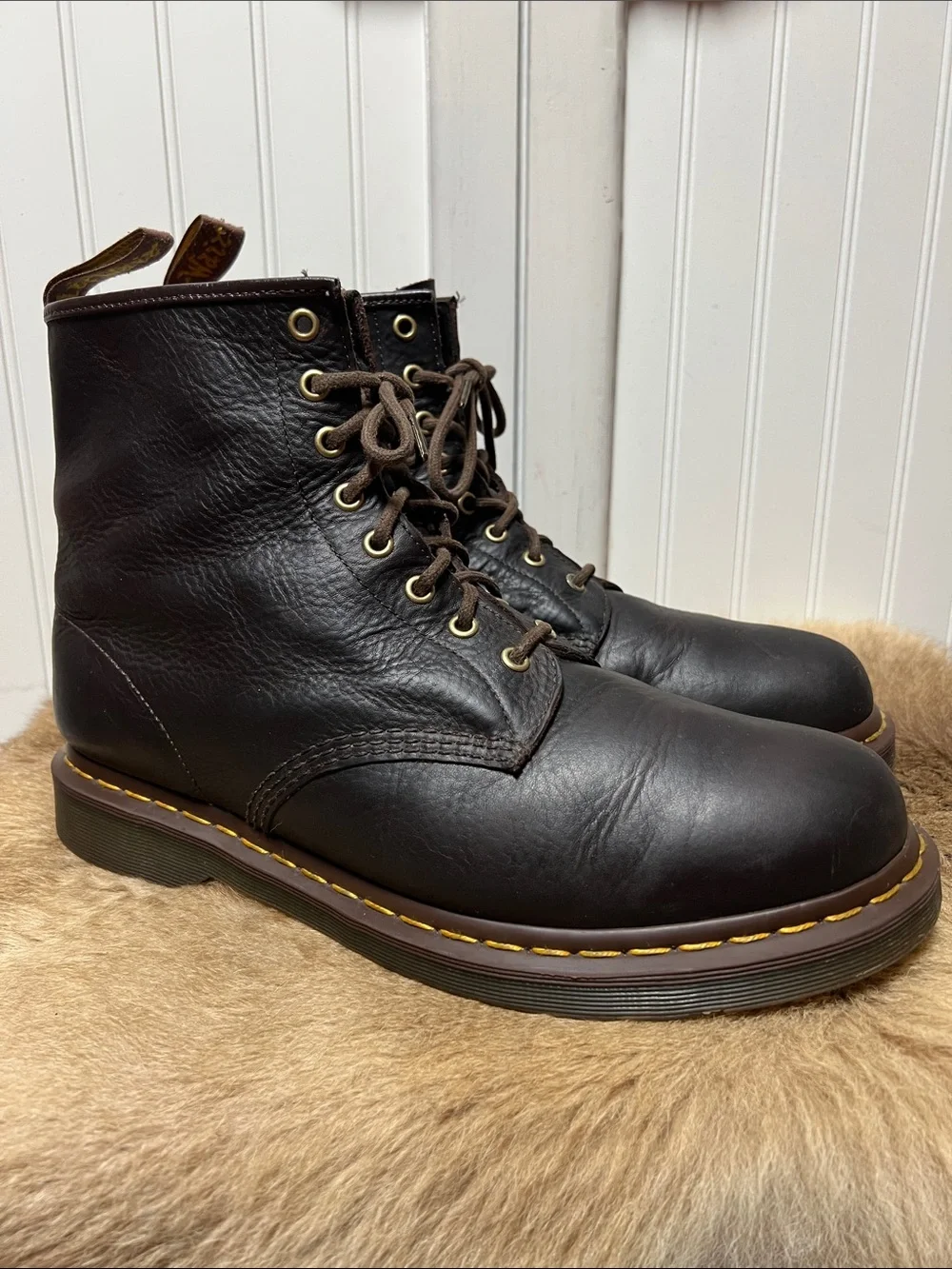 Dr Martens 1460 Brown Leather Combat Boots 13